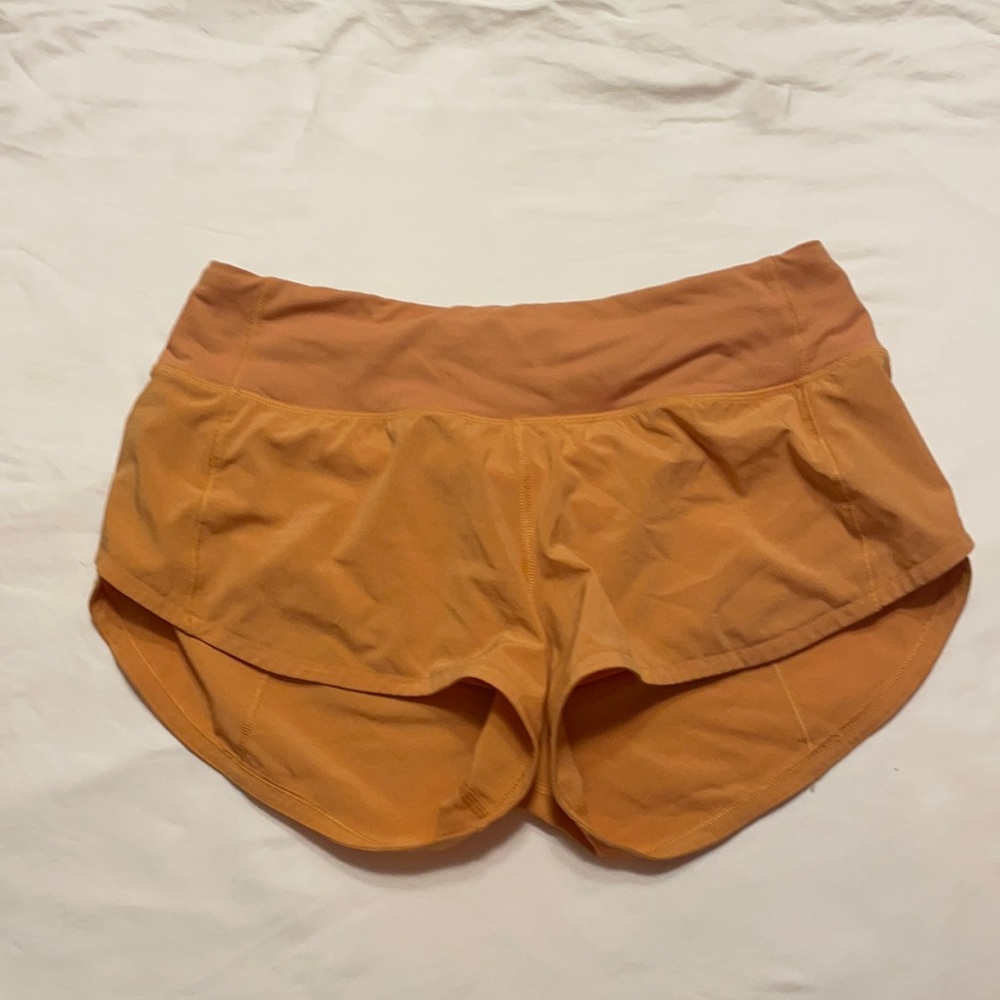 Lululemon 2.5” Orange Speed Up Shorts